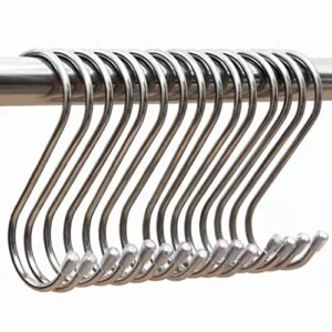 10 pack s shaped hooks gardening tools 5.5 inch heavy-duty stainless steel hooks hanging hanger bearing up to 30 kg, plants, kitchen pots and pans,shower curtain -large size