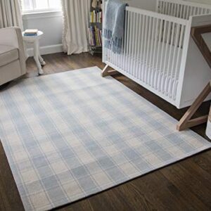 Erin Gates by Momeni Marlborough Charles Light Blue Hand Woven Wool Area Rug 8' X 10'