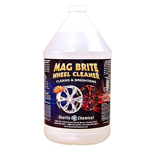 Quality Chemical Mag Brite / Acid wheel & rim cleaner / Formulated to safely remove brake dust & heavy road film / 1 Gallon (128 oz.)