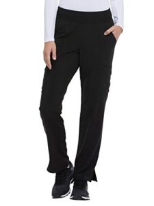 eds essentials scrubs for women, yoga-inspired pull-on pant with four-way stretch and moisture wicking dk005, m, black