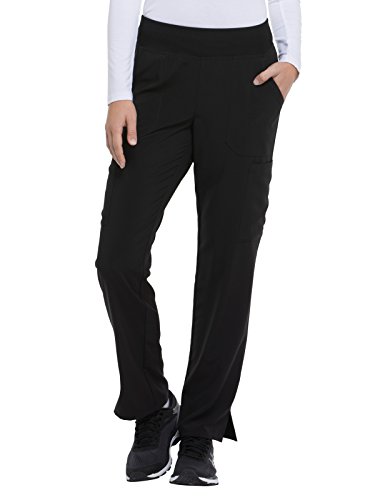 EDS Essentials Scrubs for Women, Yoga-Inspired Pull-On Pant with Four-Way Stretch and Moisture Wicking DK005, M, Black