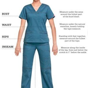 EDS Essentials Scrubs for Women, Yoga-Inspired Pull-On Pant with Four-Way Stretch and Moisture Wicking DK005, M, Black