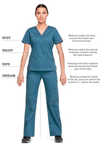 EDS Essentials Scrubs for Women, Yoga-Inspired Pull-On Pant with Four-Way Stretch and Moisture Wicking DK005, M, Black