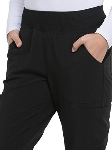 EDS Essentials Scrubs for Women, Yoga-Inspired Pull-On Pant with Four-Way Stretch and Moisture Wicking DK005, M, Black