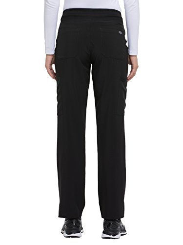 EDS Essentials Scrubs for Women, Yoga-Inspired Pull-On Pant with Four-Way Stretch and Moisture Wicking DK005, M, Black