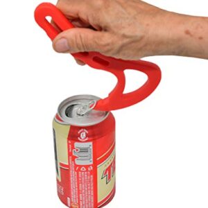 Safe Ring Pull Can Opener Protects Nails Arthritis Hands | Red - by Home-X