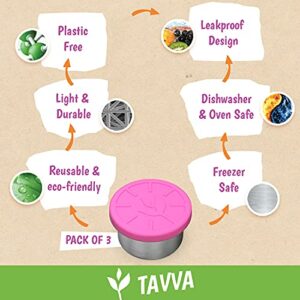 TAVVA Leakproof Salad Dressing Container To Go - 3X1.7oz Condiment Containers with Lids, Sauce Containers for Lunch Box, Condiment Cups, Sauce Cups, Sauce Container with Lid, Bento Box Accessories