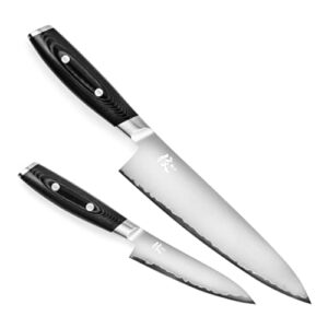 yaxell mon chef's & utility knife 2 piece set - made in japan - vg10 stainless steel