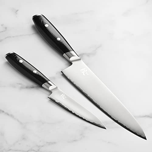 Yaxell Mon Chef's & Utility Knife 2 Piece Set - Made in Japan - VG10 Stainless Steel