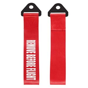 DORHEA Racing Tow Strap Red High Strength Tow Strap Universal Cars Set Belt Nylon Strap Traction Rope Trailer Hook Compatible with Front or Rear Bumper Towing Hooks Decorative Trailer Belt (Red)