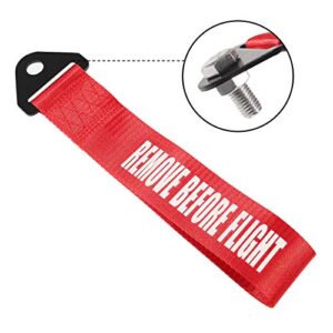 DORHEA Racing Tow Strap Red High Strength Tow Strap Universal Cars Set Belt Nylon Strap Traction Rope Trailer Hook Compatible with Front or Rear Bumper Towing Hooks Decorative Trailer Belt (Red)