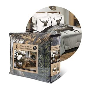 safdie 60417.3dq.02 full/queen deer in snowy forest comforter set