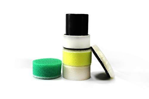 Maxshine 1” Foam Polishing Pads Kit – Specially Designed for Polishing Tiny Spots, Comes with 1” Wool, Cutting, Polishing, Finishing Pads, and 1” Hook & Loop Backing Plate 5/8” Thread