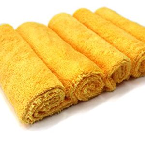 Maxshine 380GSM 5pcs Professional Zero Crazy Edgeless Microfiber Towel Set (Yellow, 16"x24")