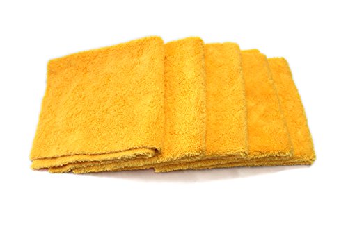 Maxshine 380GSM 5pcs Professional Zero Crazy Edgeless Microfiber Towel Set (Yellow, 16"x24")