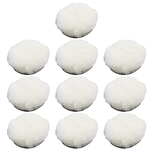 Antrader 3" Woolen Buffer Pads Car Polishing Pads,Wool Cutting Pad Pack of 10