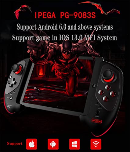 ipega-PG-9083S Wireless game controller phone tablet game controller for iPhone14/13/12/11/X,XR/8/ ipad for Galaxy S23/S22/S21/S10+/ Note20/10 VIVO,LG,one Plus,Android Smartphone Tablet (Android 6.0 + IOS13.0+)