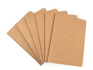 6pcs travelers' notebook thread-bound journal diary memo pad,a6 size & 30 sheets(blank pages)
