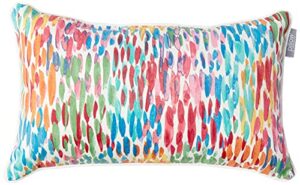 pillow perfect outdoor | indoor make it rain zinnia rectangular throw pillow (set of 2), blue