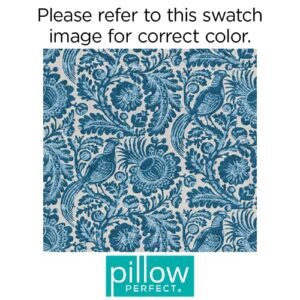 Pillow Perfect Paisley Outdoor/Indoor Lumbar Pillow Plush Fill, Weather, and Fade Resistant, Lumbar - 11.5" x 18.5", Blue/White Tucker Resist, 2 Count