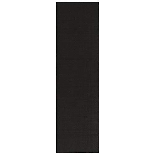 Machine Washable Solid Non-Slip Rubberback 2x5 Modern Runner Rug for Hallway, Kitchen, Living Room, Bedroom, Entryway, 20" x 59", Black
