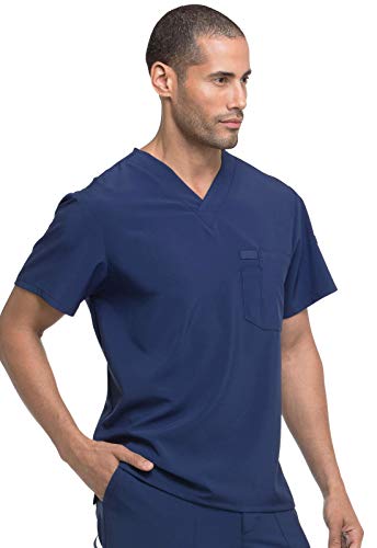 Dickies EDS Essentials Men Scrubs Top Tuckable V-Neck DK635, L, Navy