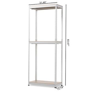 Baxton Studio Gavin White Metal 3-Shelf Closet Storage Racking Organizer