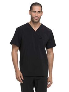 dickies eds essentials men scrubs top v-neck dk645, l, black