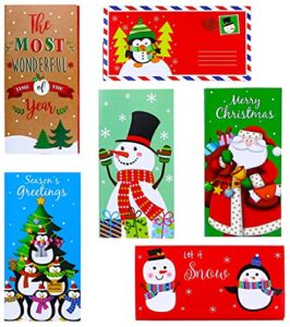 iconikal christmas gift card/money holders and envelopes, 30-count