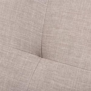 Baxton Studio Bianca Tufted Loveseat in Light Gray and Walnut Brown