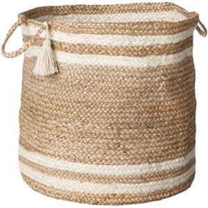 LR Home Betsy Basket, 19" x 19" x 19", Tan/White