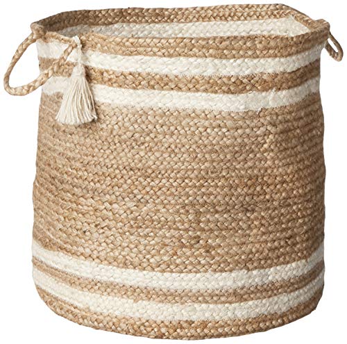 LR Home Betsy Basket, 19" x 19" x 19", Tan/White