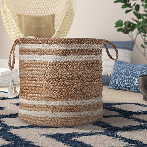 LR Home Betsy Basket, 19" x 19" x 19", Tan/White