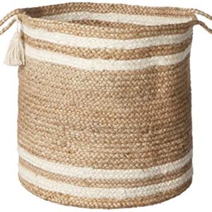 LR Home Betsy Basket, 19" x 19" x 19", Tan/White