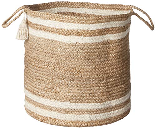 LR Home Betsy Basket, 19" x 19" x 19", Tan/White