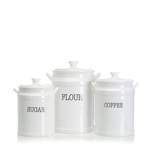 home essentials fiddle & fern set of 3 prep canisters with handles