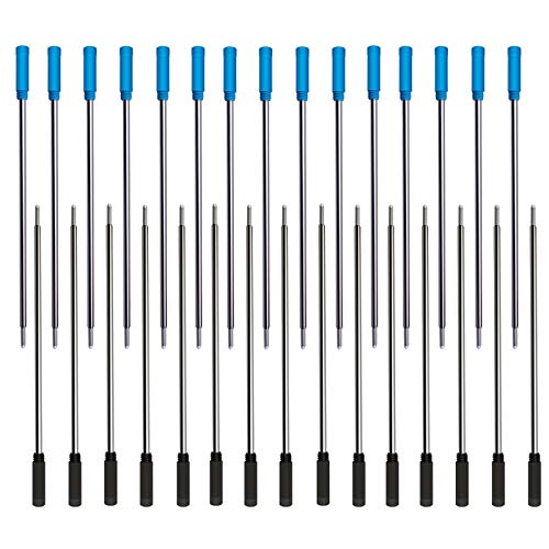 4.5” Replaceable Ballpoint Pen Refills, 30 Pack Smooth Writing Ballpoint Refills for Cross Style Pen (Black and Blue Ink Refills)