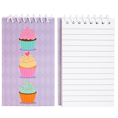 BLUE PANDA 24 Pack Spiral Notepads with Dessert Designs, 3 x 5 In Mini Notebooks for Kids Party Favors, School