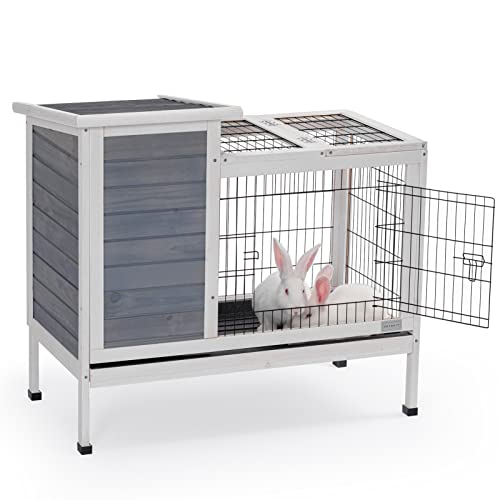 Petsfit Guinea Pig Cage Rabbit Hutch Rabbit Cage Bunny Cage Bunny Hutch Guinea Pig Hutch with Pull Out Tray