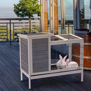 Petsfit Guinea Pig Cage Rabbit Hutch Rabbit Cage Bunny Cage Bunny Hutch Guinea Pig Hutch with Pull Out Tray