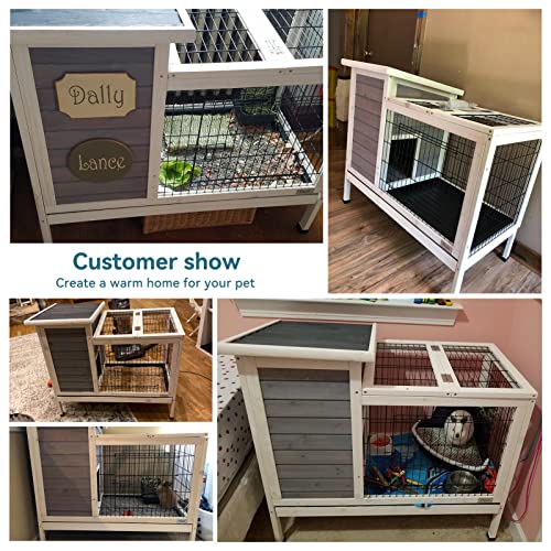 Petsfit Guinea Pig Cage Rabbit Hutch Rabbit Cage Bunny Cage Bunny Hutch Guinea Pig Hutch with Pull Out Tray