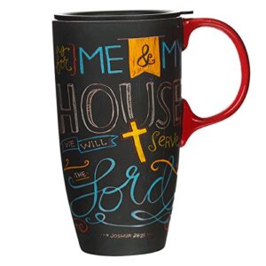 cedar home coffee ceramic mug porcelain latte tea cup with lid 17oz. me & my house