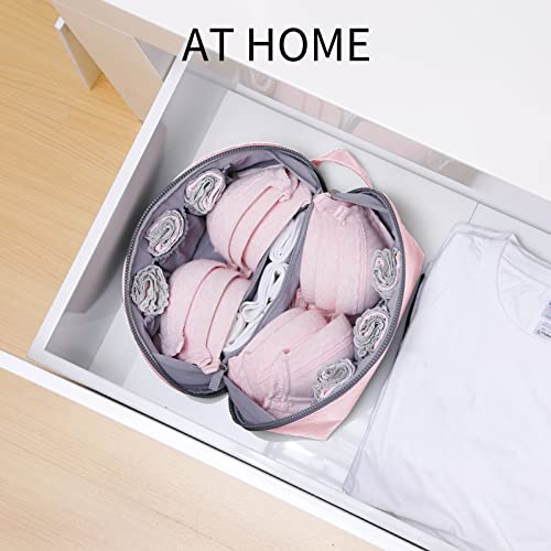 iN. Large Packing Organizer Bra Underwear Storage Bag Travel Lingerie Pouch Organizer Portable Pink … (pink)