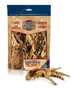 canine butcher shop chicken feet dog treats, raised & made in usa all natural dog chews rawhide alternative treats (30-pack)