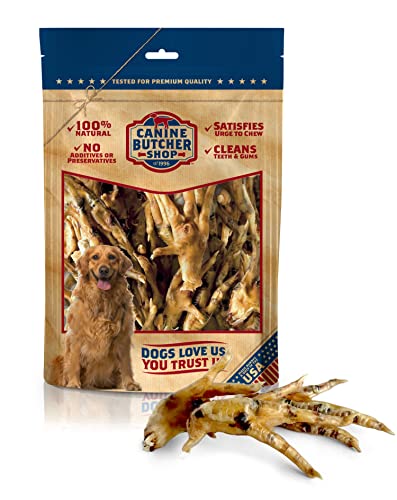 Canine Butcher Shop Chicken Feet Dog Treats, Raised & Made in USA All Natural Dog Chews Rawhide Alternative Treats (30-Pack)