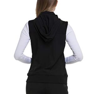HeartSoul Break On Through Women Scrubs Vest Zip Front HS500, M, Black