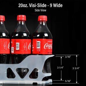 Display Technologies Visi-Slide 20oz (Pack of 6) Soda Beverage Dispenser, Gravity Fed Glide for Coolers, Commercial Refrigerator, Cold Vaults, Soda Can Organizer, Drink Bottle Dispenser