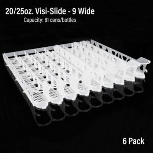 Display Technologies Visi-Slide 20oz (Pack of 6) Soda Beverage Dispenser, Gravity Fed Glide for Coolers, Commercial Refrigerator, Cold Vaults, Soda Can Organizer, Drink Bottle Dispenser