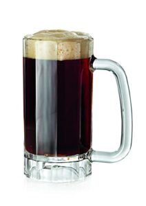 g.e.t. 00086-1-san-cl shatter-resistant plastic beer mug / stein, 16 ounce, bpa free (set of 4)