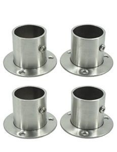 stainless steel closet wardrobe rod holder socket end support bracket flange for 32mm (set of 4)